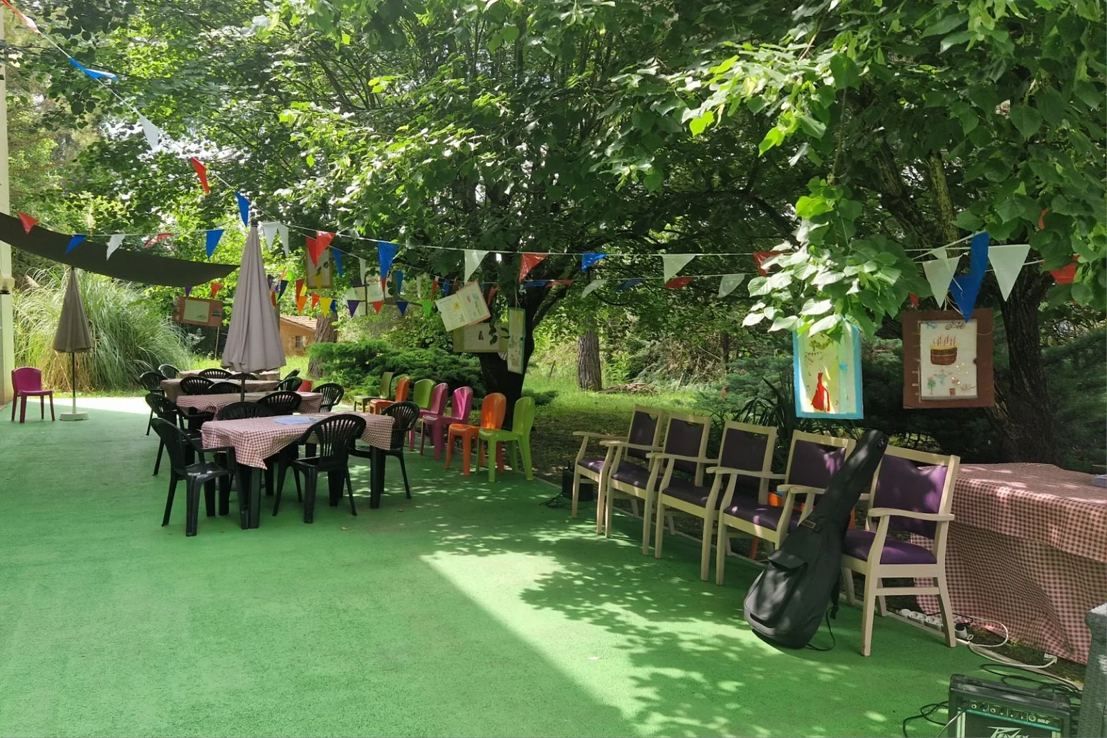Vue réelle du jardin décoré pour une animation