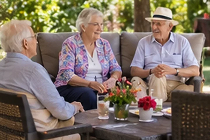 Une discussion au jardin